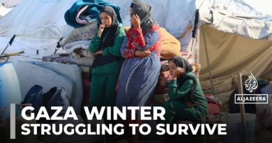 Displaced Palestinians struggle to survive as winter weather takes hold in Gaza