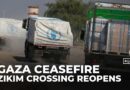 Israel reopens Zikim crossing in northern Gaza to allow in humanitarian aid trucks