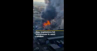 Major fire and explosions hit warehouse in west London | AJ #shorts
