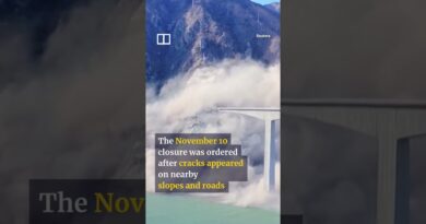 Newly opened bridge partially collapses in China