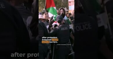 Police clash with pro-Palestinian protesters at Sydney defence expo | AJ #shorts