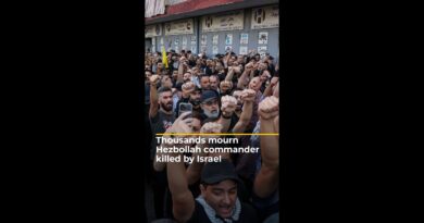 Thousands mourn Hezbollah commander killed by Israel | #ajshorts