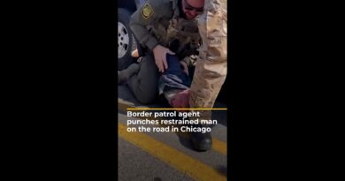 US federal agent in Chicago punches restrained man’s head on the ground | AJ#shorts