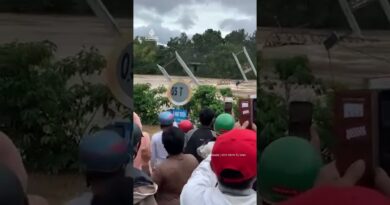 Video shows the moment a bridge is swept away by floodwaters in Vietnam  | AJ #shorts