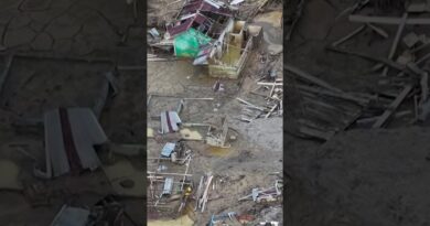 Aerial video shows the devastation from Indonesia floods, landslides | AJ #shorts