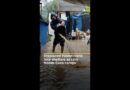 Displaced Palestinians lose shelters as heavy rain floods camp | AJ #shorts