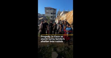 Palestinian family left homeless after house collapses in storm-hit Gaza | AJ#shorts