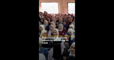 Palestinian students return to class at Gaza university | AJ#shorts