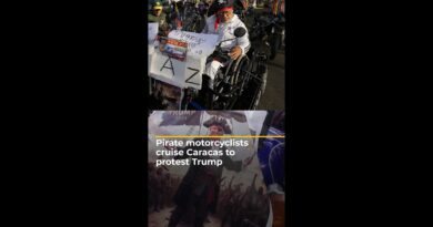 Pirate motorcyclists cruise Caracas to protest Trump | #ajshorts
