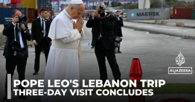 Pope Leo wraps up Lebanon visit with prayers at site of Beirut port blast
