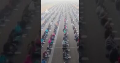 Thousands of candidates sit for government exam on airstrip in India