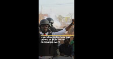 Ugandan police tear gas crowd at Bobi Wine campaign event | #ajshorts