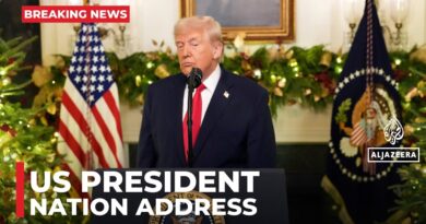US President Donald Trump delivers an address to the nation at the White House in Washington