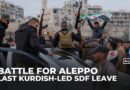 Aleppo’s governor says that Kurdish-led SDF have completely left the city