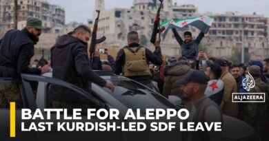 Aleppo’s governor says that Kurdish-led SDF have completely left the city