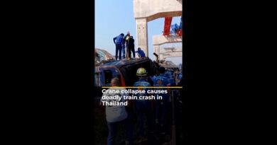 Crane collapse causes deadly train crash in Thailand | AJ#shorts