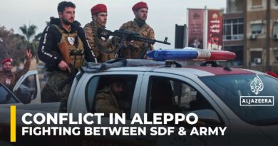 Fighting between Syrian army, Kurdish-led SDF intensifies as thousands flee Aleppo