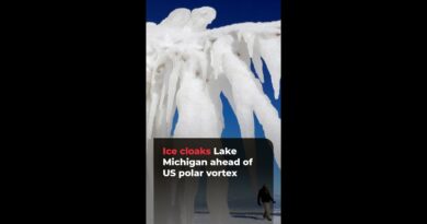 Ice cloaks Lake Michigan ahead of US polar vortex