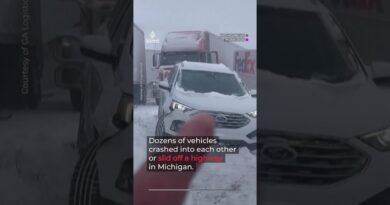 More than 100 vehicles involved in pile-up during US snowstorm | AJ #shorts