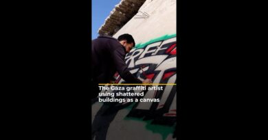 The Gaza graffiti artist using shattered buildings as a canvas | AJ#shorts
