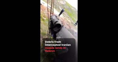 Debris from intercepted Iranian missile lands in Hebron | AJ#shorts