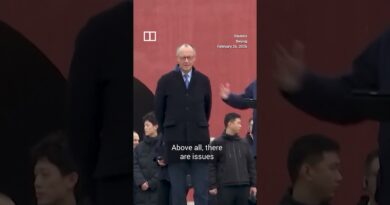 German leader greeted by robot dance troupe in China