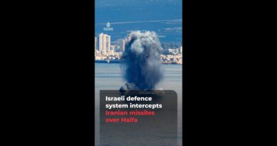 Israeli defence system intercepts Iranian missiles over Haifa | AJ#shorts