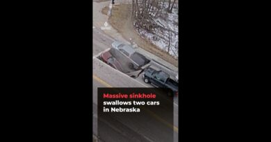 Massive sinkhole swallows two cars in Nebraska | #ajshorts