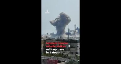 Moment of Iran strike on US military base in Bahrain | AJ#shorts