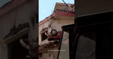 Aftermath of village in Lebanon after Hezbollah, Israeli troops clash