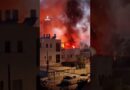 Building burns in Israel after rocket attack from Lebanon