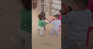 Children in Gaza reenact a funeral procession during play | AJ #shorts