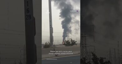 Drone attack ignites fuel tank at Kuwait airport | AJ #shorts