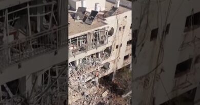 Drone footage shows aftermath of Iranian missile attack in Tel Aviv | AJ #shorts