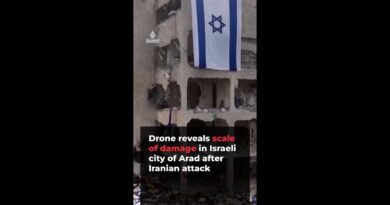 Drone reveals extent of Iranian missile damage in Israeli city of Arad | AJ #shorts
