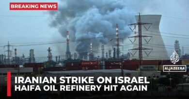 Fire reported at an oil refinery in Israel after missile attack