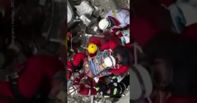 First responders rescue man from Tehran building hit by air strike | AJ #shorts