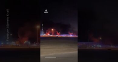 Huge fire at Bahrain port home to US Navy’s Fifth Fleet | AJ #shorts