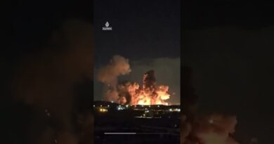 Intense US-Israeli attacks on Iranian city of Isfahan cause column of fire | AJ #shorts