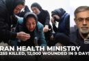 Iran: 1,255 killed, 12,000 wounded in nine days of US-Israel attacks