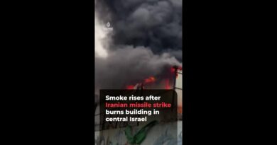 Iranian missile strike in central Israel sets building ablaze | #ajshorts
