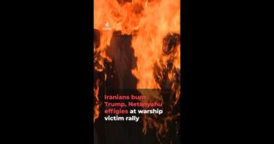 Iranians burn Trump, Netanyahu effigies at warship victim rally | #ajshorts