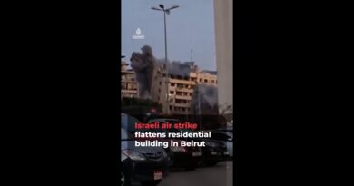 Israeli air strike flattens residential building in Beirut | AJ#shorts