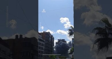 Moment building in Beirut southern suburbs was targeted by Israeli strike | AJ #shorts