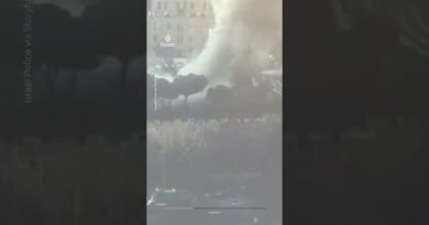 Moment missile debris hits near Al-Aqsa compound | AJ#shorts