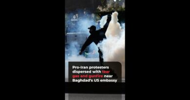 Pro-Iran protesters dispersed with tear gas and gunfire near Baghdad’s US embassy | #ajshorts