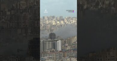 Smoke rise from Beirut suburbs following Israeli attack | AJ #shorts