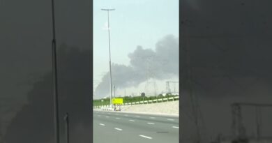 Smoke seen rising from Dubai’s main shipping port after Iran attack | AJ #shorts