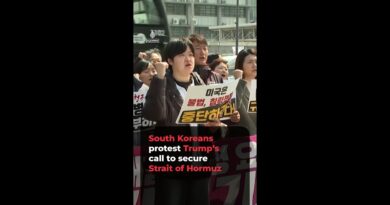 South Korean protesters criticise Trump over Hormuz security demand | AJ #shorts
