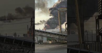 Texas oil refinery in flames after explosion | AJ #shorts